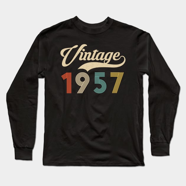 Retro Vintage 1957 63rd Birthday - Vintage Classic 63 Years Old Long Sleeve T-Shirt by Merchofy